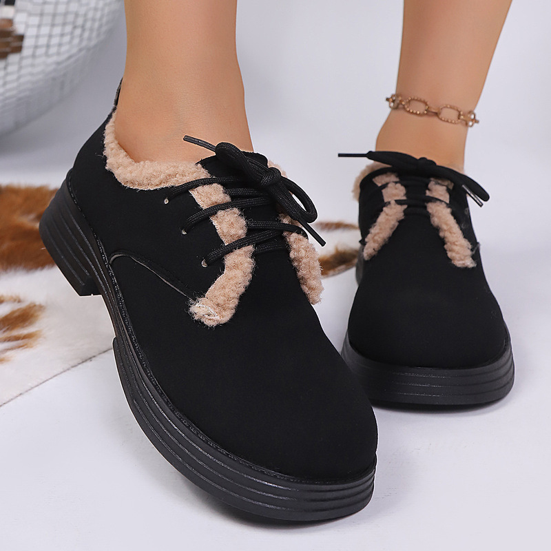 2025 New Thick-Soled Birkenstock Shoes for Women, Autumn and Winter Snow Boots, Retro Furry Shoes, Cotton Shoes, Warm Loafers