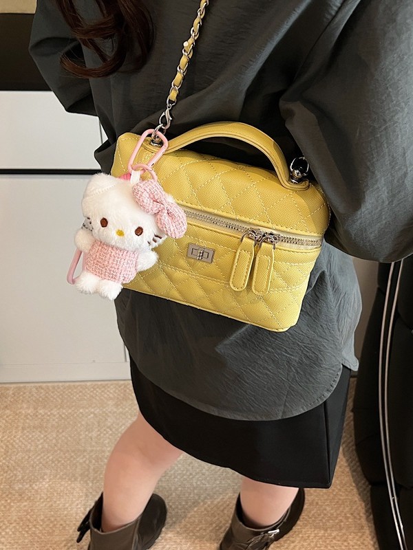 Xiaoxiangfeng bolso pequeño portátil mujer 2025 nueva moda cadena de rombos pequeño bolso cuadrado coreano bolso de mensajero simple