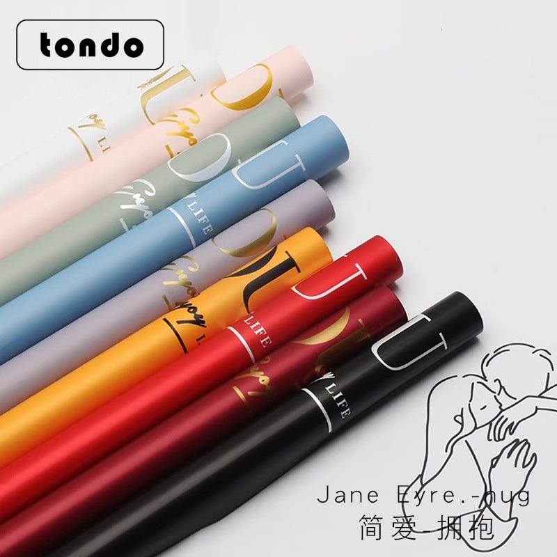 Tang De Korean Jane Eyre Abrazo Papel de regalo de flores Papel de regalo de regalo Ramo de flores de bricolaje Materiales de embalaje