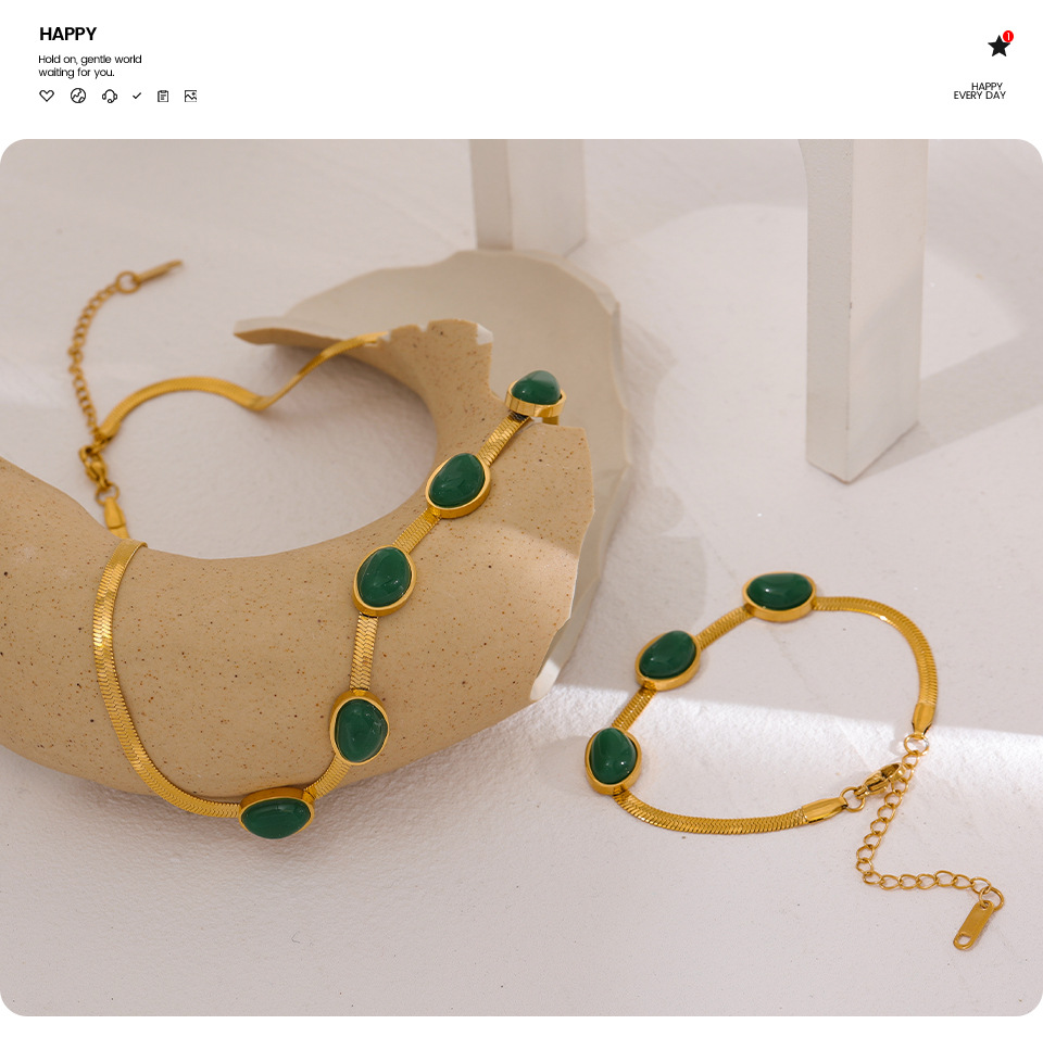 Retro Geometric Titanium Steel Plating Necklace 1 Piece