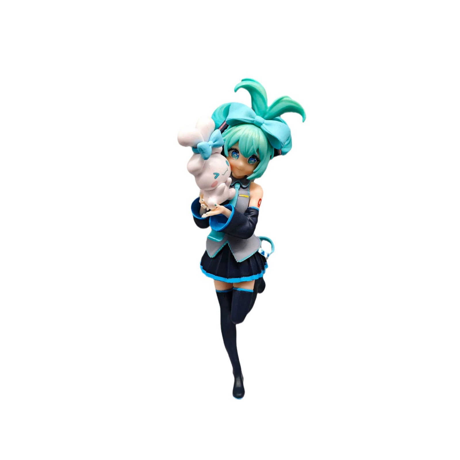 Фигурка ручной работы Hatsune Miku в позе сидящей с большими ушами, модель по двумерной анимации, декоративная