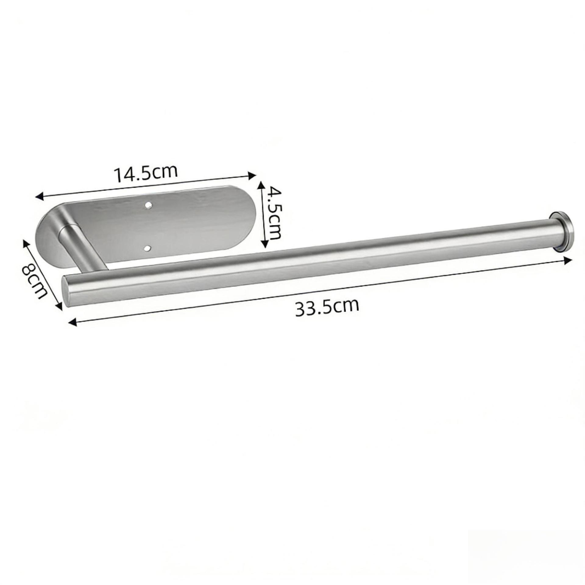 Holder de toallas de papel largo con base oval (plata)