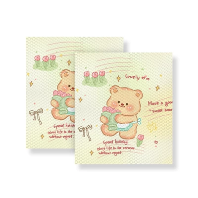 Decorative Stickers, Motorcycle Handle Cover - one-pair-flower-butter-bear