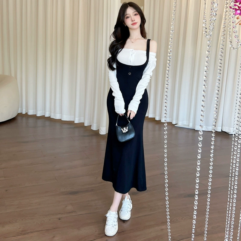 Гао Ленг Юй Сестра Ветер Осенний костюм Женская футболка с длинными рукавами