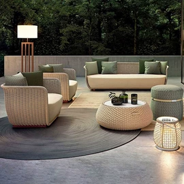 藤编桌椅;藤/竹沙发;户外沙发