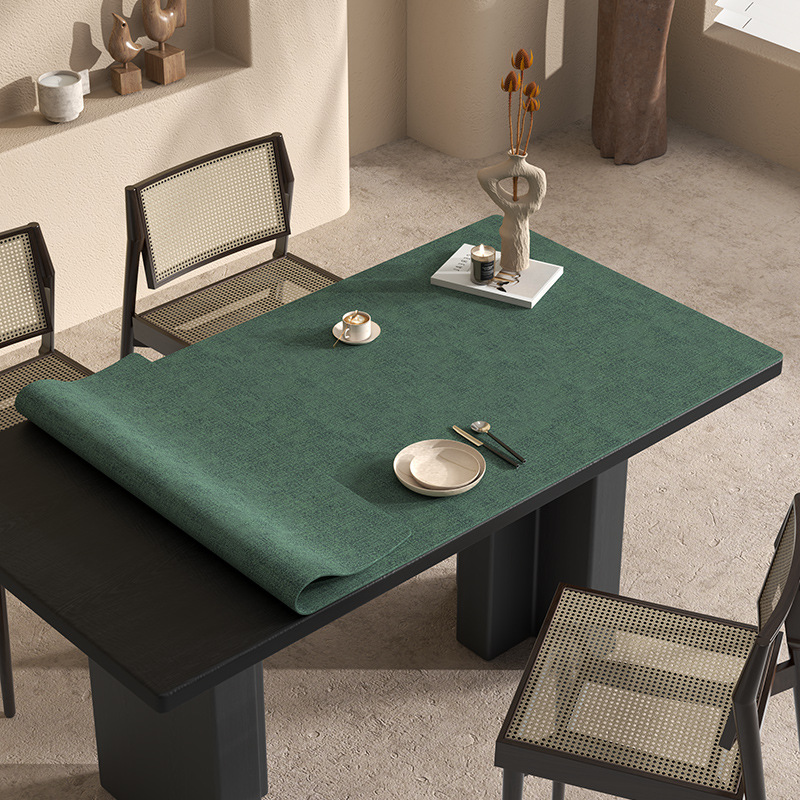 Alfombrilla de mesa de cuero de doble cara, impermeable, a prueba de aceite, sin lavado, anti-escaldado, aislamiento térmico, mesa de centro de alta calidad, almohadilla protectora de escritorio