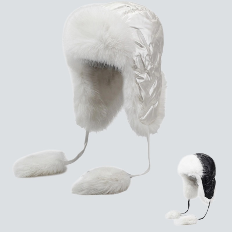 雷锋帽女冬季加绒加厚保暖护耳帽子韩版仿狐狸毛仿皮草东北风雪帽