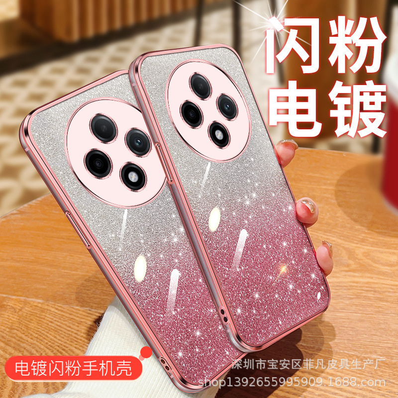 Suitable for Oppoa3 Mobile Phone Case A2Pro New A1X Glitter Powder Electroplating A58 All-Inclusive A96 Anti-Fall A72 Female Ins Style