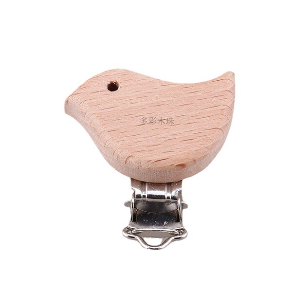 Wooden cartoon children's pacifier with animals