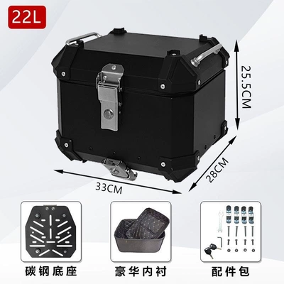 Motorcycle trunk – small size - 22l-flat-black-luxury-lining-quick-release