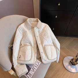韩系时尚轻薄羽绒棉服女2025冬季新款小个子夹棉加厚保暖棉衣外套
