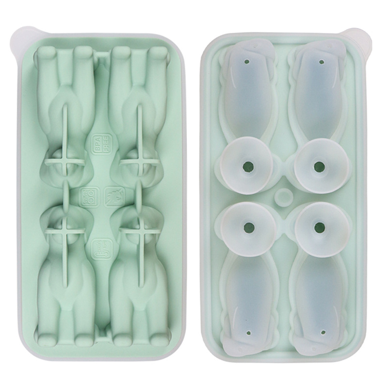 Bandeja de Hielo de Silicona, Molde Transparente para Bolas de Hielo, Cubitos de Hielo para Whisky, Bandeja de Hielo Grande de Silicona con Forma de Perro Bulldog Corgi