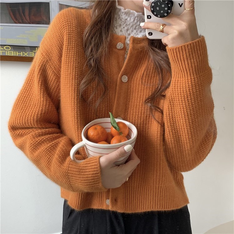 Japanese retro sweater 2022 Autumn new style soft and fluffy knitted sweater, loose short cardigan jacket for women pic 32