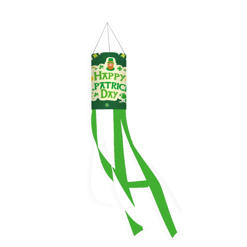 Transfronterizo nuevo Festival irlandés conducto de aire bandera patio jardín decoraciones al aire libre St. Patrick Windsock