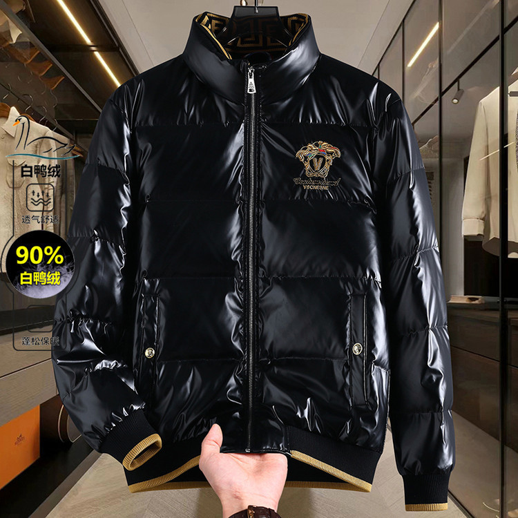 Tomila Cute European Style Embroidered down Jacket for Men Winter 2025 New High-End Trendy Brand Stand Collar White Duck down Coat