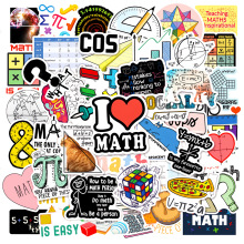 50张数学math贴纸奖励卡通滑板装饰水杯防水涂鸦贴纸贴画