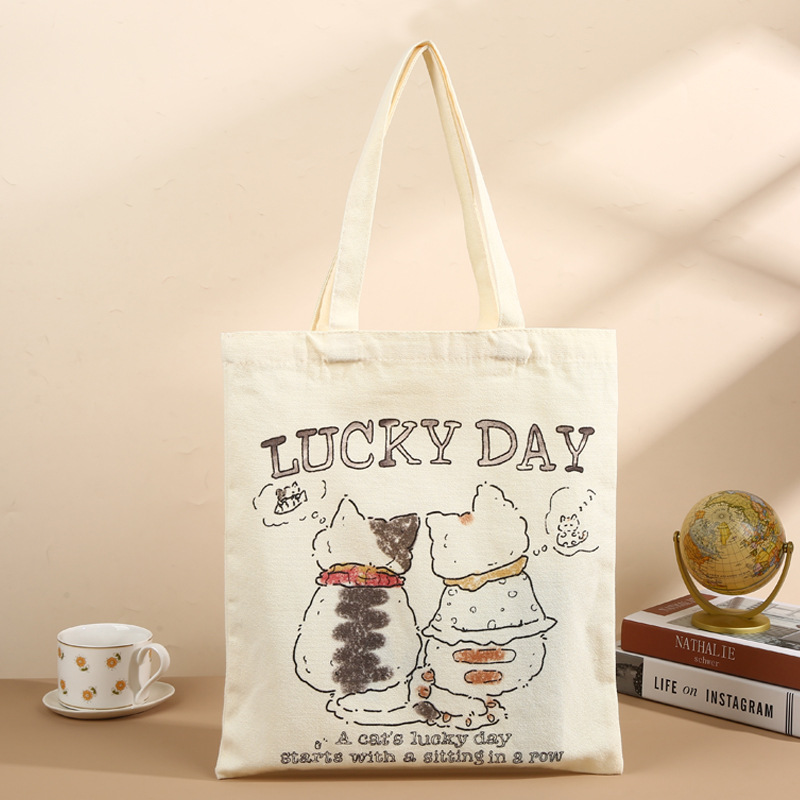 Bolsa de lona portátil personalizada ins Sensación avanzada Bolsa de lona en blanco de un solo hombro Escuela intensiva Impresión de logotipo publicitario