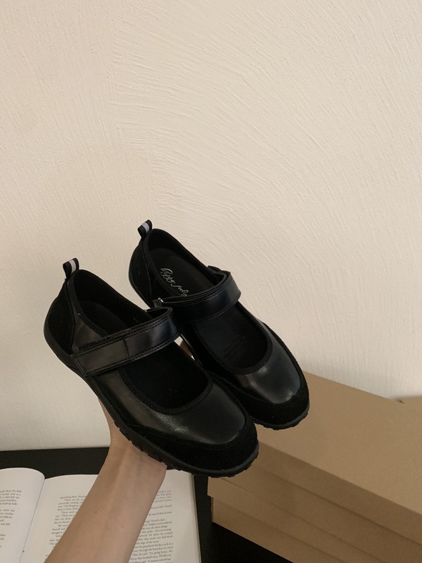 真皮浅口增高厚底芭蕾鞋女2025夏季新款复古法式运动银色玛丽珍鞋|undefined