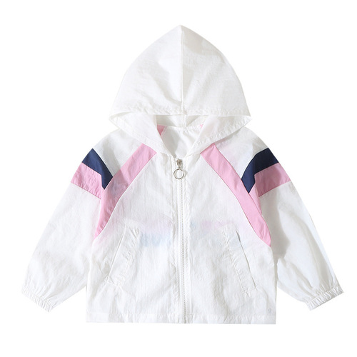 Boys' Summer Quick-Drying Patchwork Coat New Style Medium and Large Children's Girls' Breathable Lightweight Outdoor Clothing Versatile Jacket 