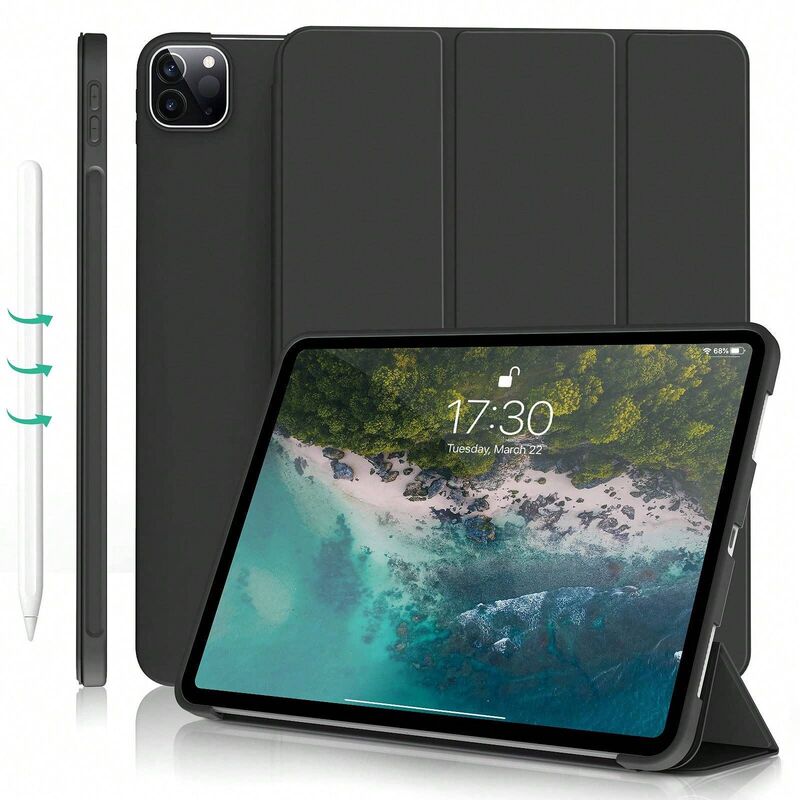 Suitable for iPad 10.2inch Silicone Pro11 Tablet Case with Wake-Up Air6 Protective Case Mini4/5 Anti-Fall Bracket