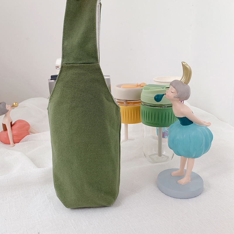 Cubierta de la taza de vacío personalizada crossbody taza de agua para niños hervidor de leche té cubierta protectora universal bolsa de lona portátil imprimible