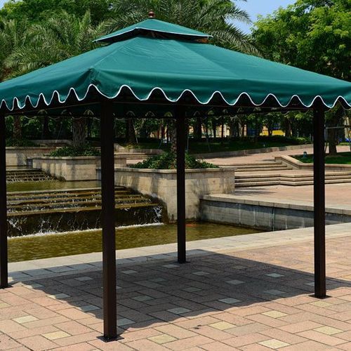 Outdoor Four Column Pavilion Iron Art Pavilion Outdoor Pavilion Courtyard Roman Tent Sunshade Canopy Car Show Tent 