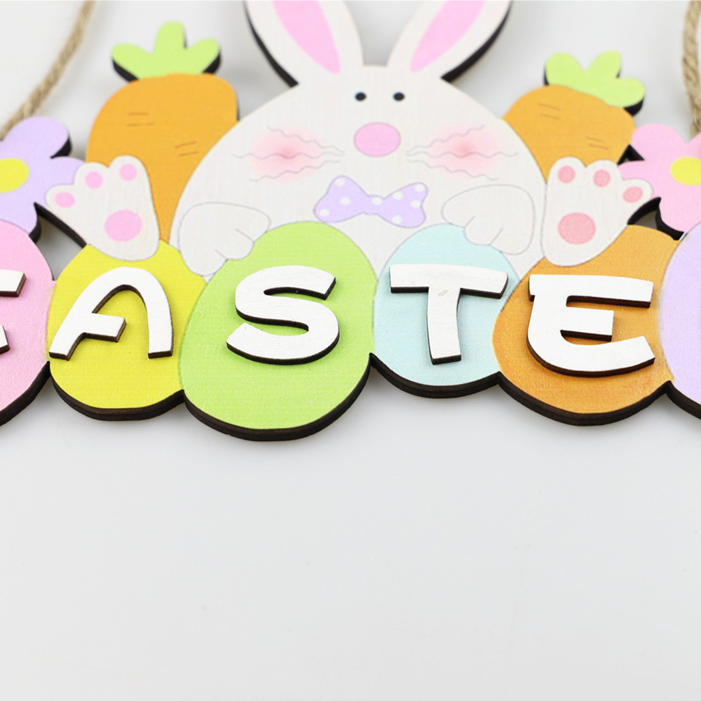 Simple Style Rabbit Letter Flower Wood Ornaments display picture 7