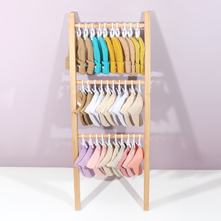 Creative solid wood hat shelf clothing store hat storage artifact floor wall display stand trapezoidal coat rack