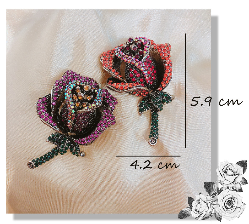 Retro Flower Alloy Plating Inlay Rhinestones Women's Brooches display picture 3