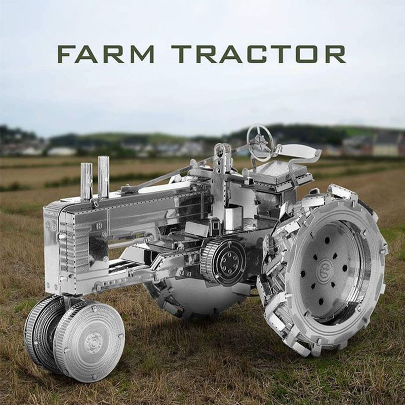 Acero estatua mágica al por mayor ingeniería vehículo excavadora metal puzzle mini 3D hecho a mano DIY modelo de montaje