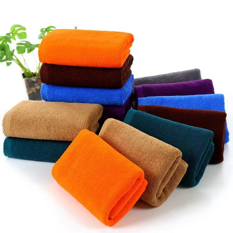 In-Stock Plain Color Absorbent Towels in Various Sizes for Beauty Salons and Barber Shops, Suitable for Fire Therapy, Made of Cotton, Class A, Can Add Logo