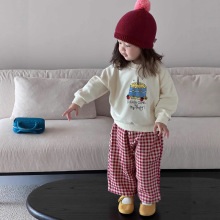 儿童服装秋季2025新款宝宝衣服卫衣格子休闲裤韩版童装女童套装