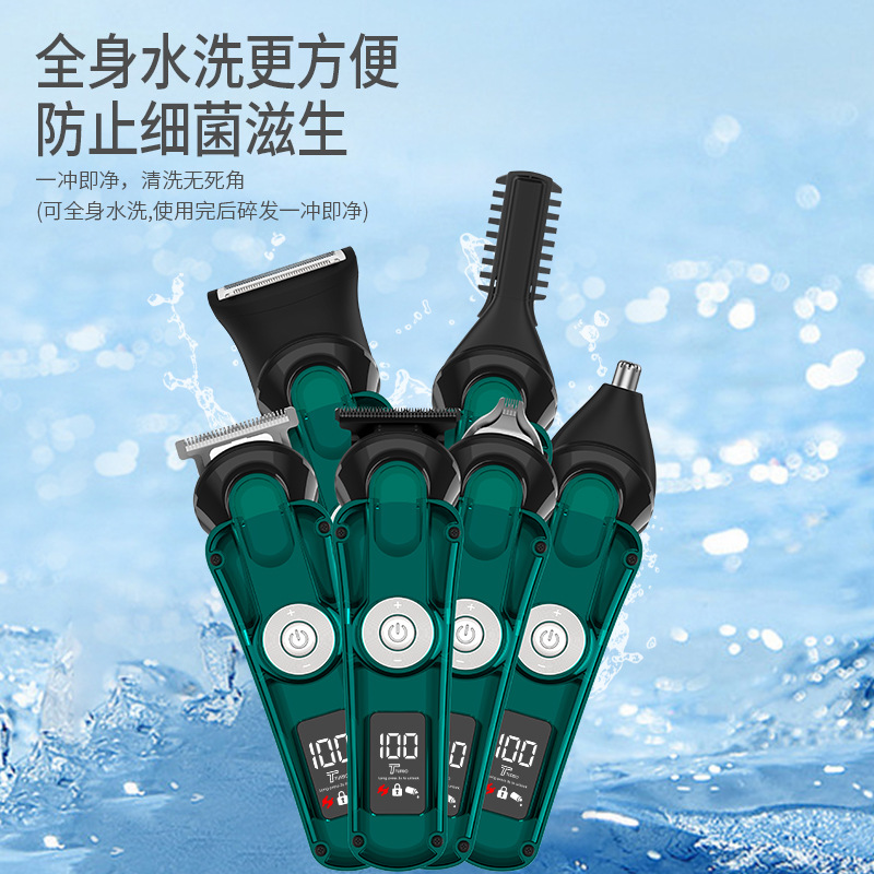 6 en 1 hombre multifuncional cortador de pelo eléctrico profesional casero recortador de pelo nasal máquina de afeitar conjunto de afeitar