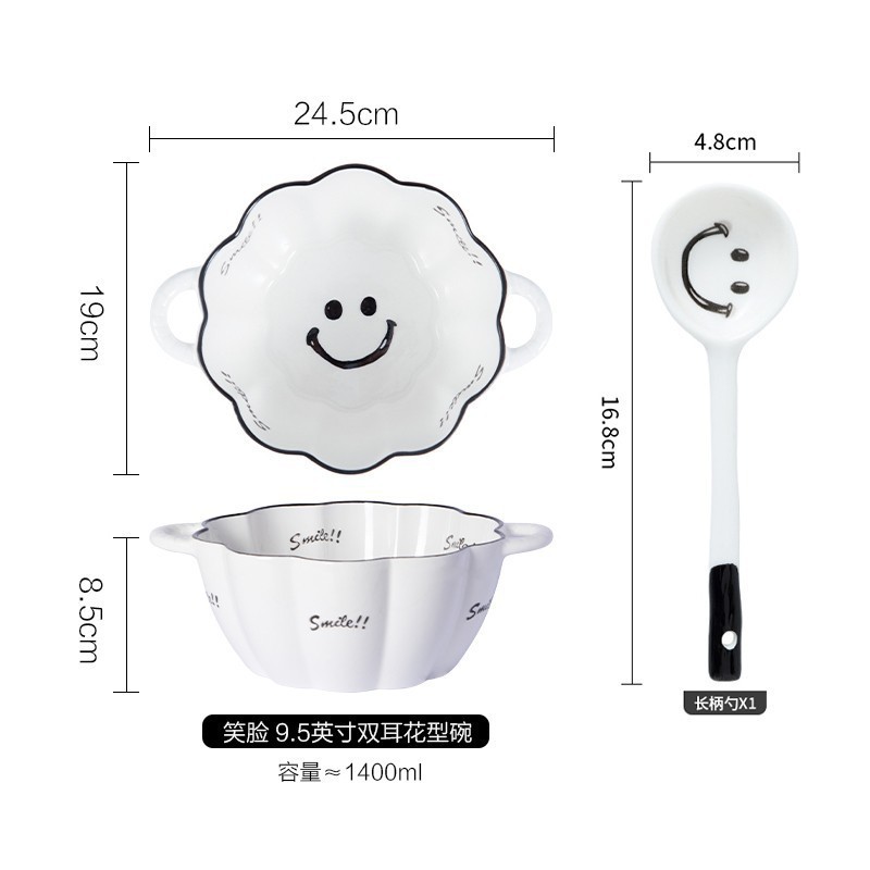 かわいい陶磁器の耳の碗の家庭用の個人の専用の新型のinsは熱いイチゴの花びらの碗の果物のサラダの碗を防ぎます。|undefined