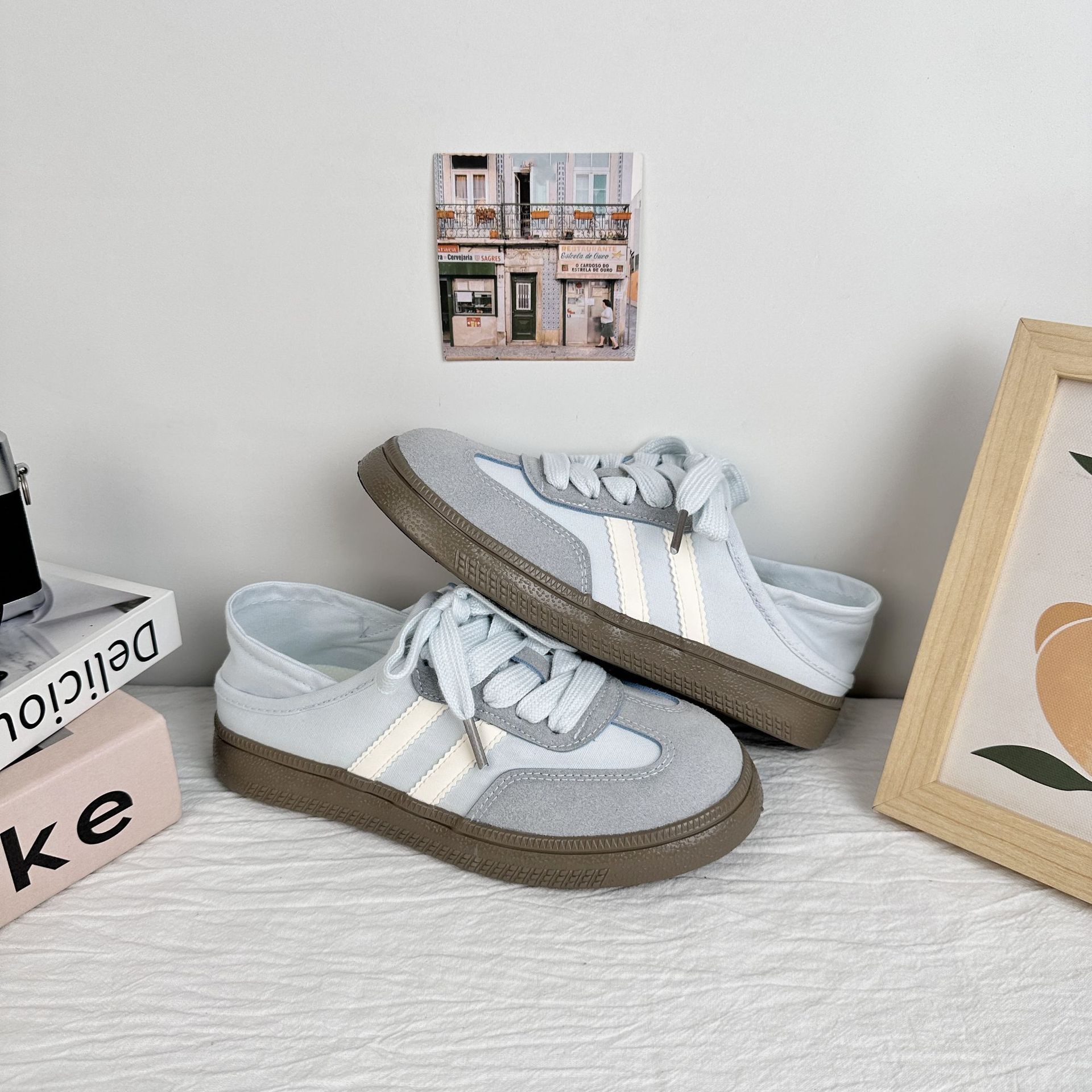 Yuanbo dos zapatos de lona de desgaste 2025 nuevos zapatos de mujer de verano zapatillas de nicho zapatos blancos de todo fósforo zapatos de entrenamiento alemán image 7