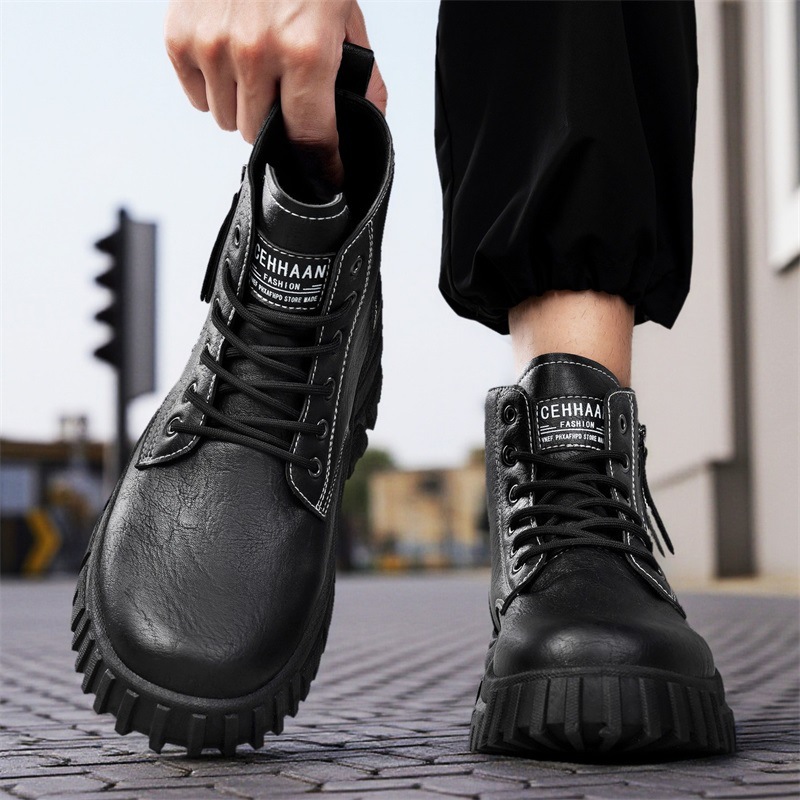 Botas Martin para hombre invierno 2025 nuevo tipo de zapatos de cuero de mano de