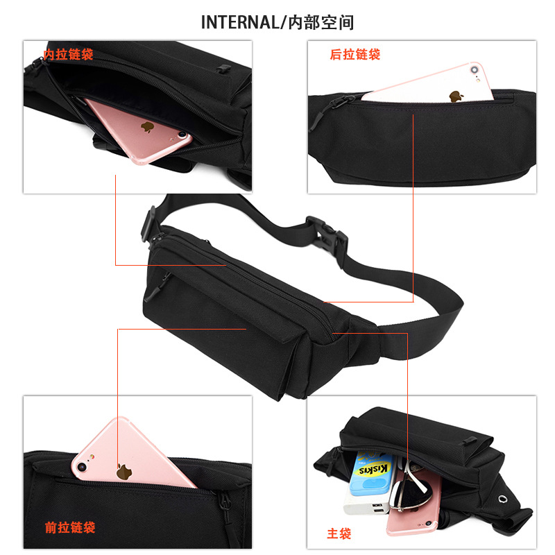 Summer New Trendy Chest Bag Men's Crossbody Bag Men's Casual Shoulder Bag Trendy Brand Shoulder Bag Japanese Small Bag Mobile Phone Waist Bag
