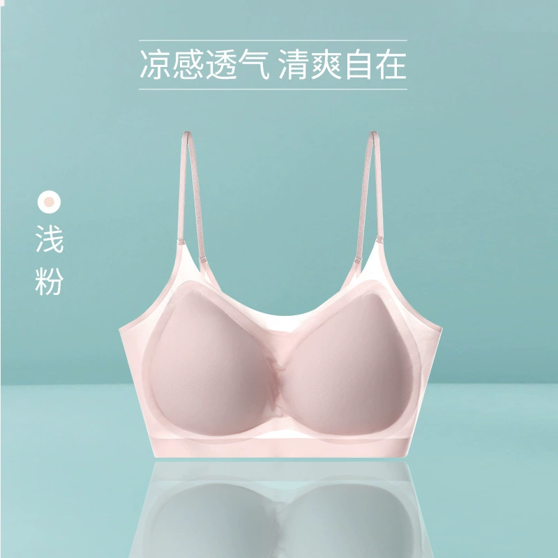 Summer ultra thin silk straps, underwear, comfortable bra top, plus size