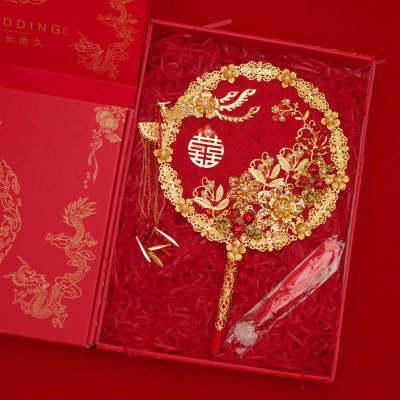 circular fan marry finished product Red Book recommend Chinese style wedding Xiu clothing Antiquity diy Material package Cross border