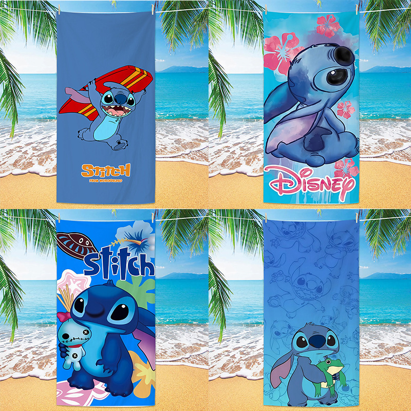 Cross-Border Stitch Cartoon Digital Printed Beach Towel Microfiber Children's Quick-Drying Bath Towel Seaside Vacation Towel Cross-Border Stitch Cartoon Digital Printed Beach Towel Microfiber Children's Quick-Drying Bath Towel Seaside Vacation Towel