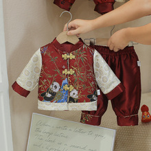 儿童唐装汉服套装秋装2025新款男女宝宝新中式分体衣服秋季两件套