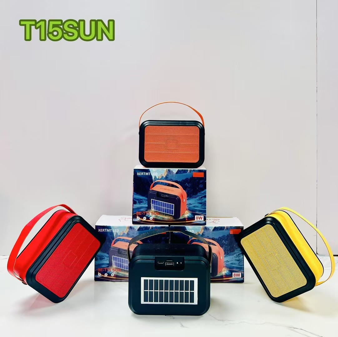 Cross-Border New T15Sun Solar Charging Board Wireless Bluetooth Audio Satchel Mini Audio Hot Model