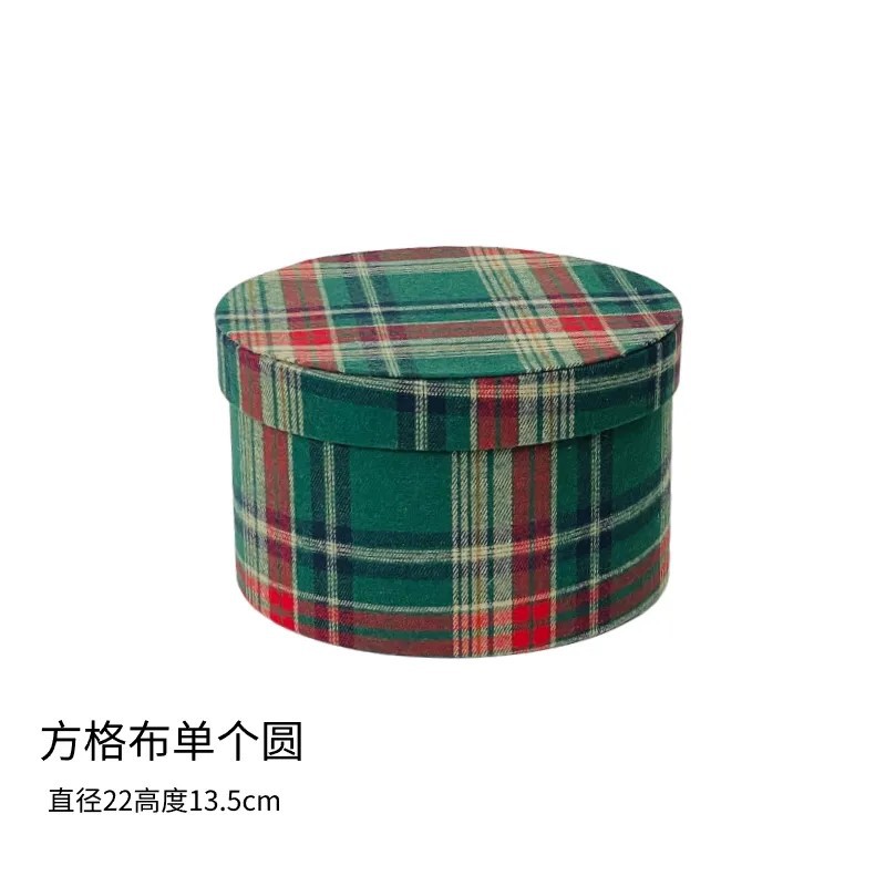 Nueva caja de regalo de Navidad TELA ESCOCESA británica flores Navidad Eve Apple caja hecha a mano caja de embalaje de bricolaje al por mayor