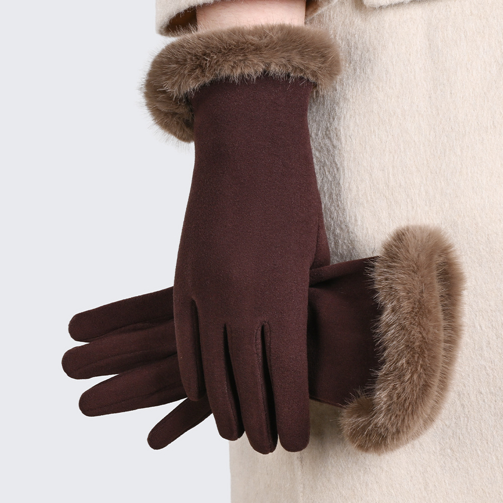 Guantes Térmicos Táctiles para Mujer de Poliéster, A prueba de Viento para Exteriores en Invierno