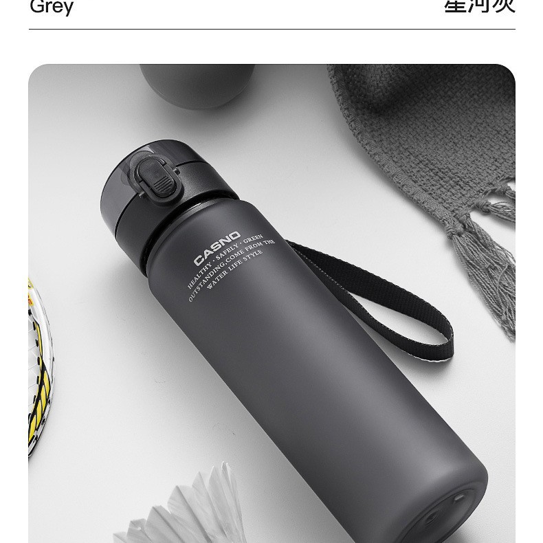 Cassino esmerilado deportes taza de agua portátil de plástico taza para hombres y mujeres creativo estudiante portátil hervidor con tapa espacio taza