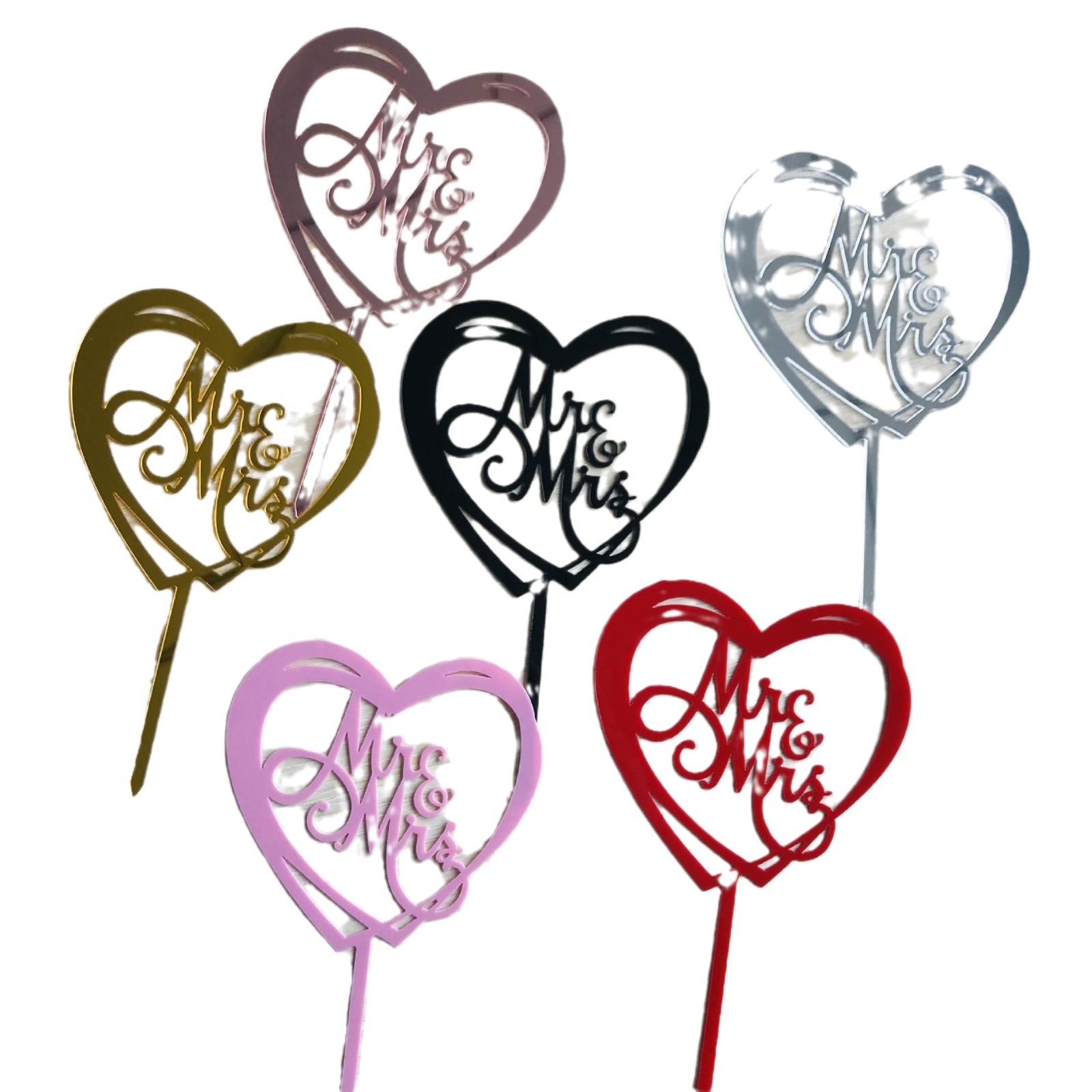 Día de San Valentín chino amor boda propuesta acrílico pastel plug-in hornear decoración de la torta MR & MRS