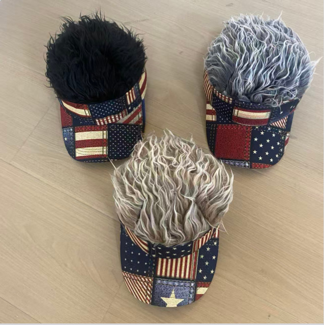 Cross-border National Flag Digital Print Wig Women, Fashionable Outdoor Sun Protection Hat, Couple's Baseball Cap For_voghion.com