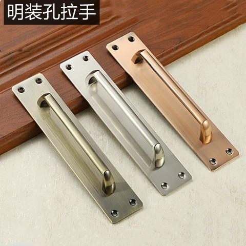 Exposed handle door handle wooden door exposed handle fire door push-pull panel handrail channel escape door handle