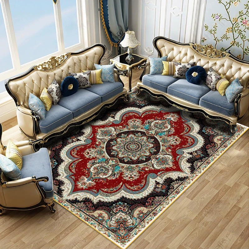 Area rug Persian‑style, retro ethnic boho design, for coffee table/sofa/bedside, multiple sizes
