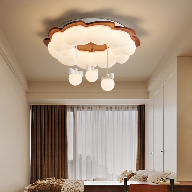 Lámpara de techo de nube de crema Lámpara de habitación de estilo antiguo francés de estilo creativo